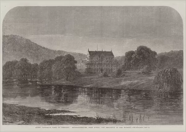 Queen Victorias Visit to Germany, Reinhardsbrunn, near Gotha, the Residence of Her Majesty (engraving)