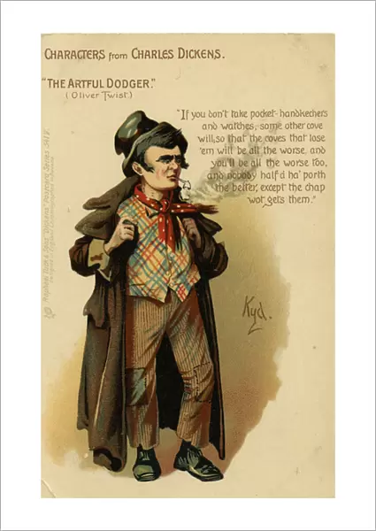 Characters From Charles Dickens - The Artful Dodger from Oliver Twist, Postcard, c