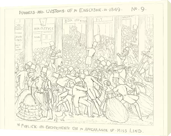 1849, The Public on its excitement on the appearance of Miss Lind (engraving)