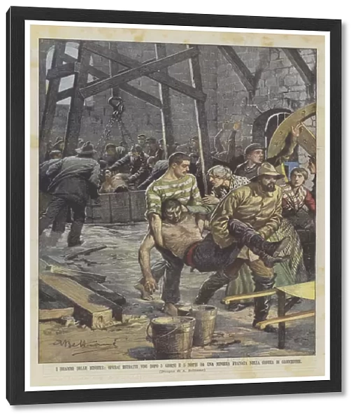 The Dramas Of The Mines, Workers Extracted Alive After 5 Days And 5 Nights From A Mine Crushed In... (colour litho)