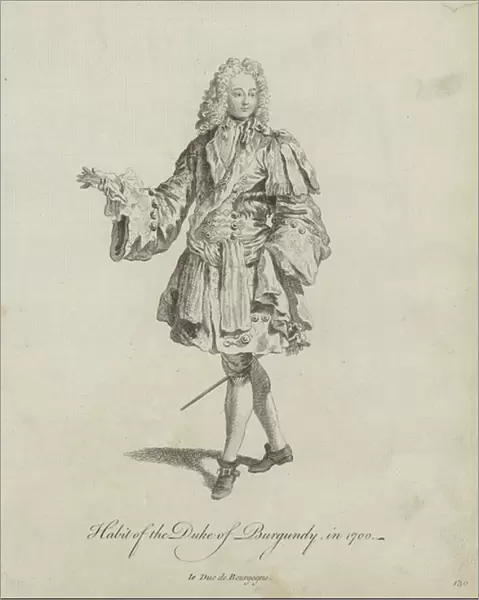 Habit of the Duke of Burgundy in 1700 (engraving)