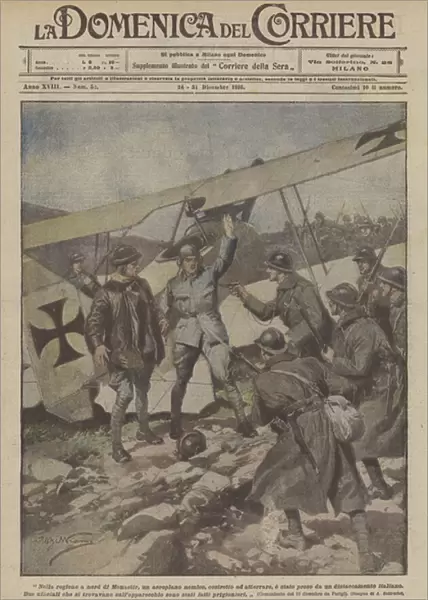 In the region north of Monastir, an enemy airplane, forced to land, was taken... (colour litho)