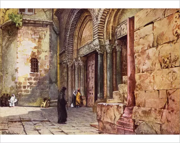 Entrance to the Church of the Holy Sepulchre (colour litho)