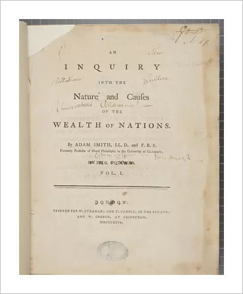 Title page, The Wealth of Nations by Adam Smith