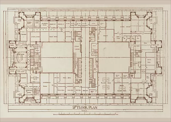 Royal Liver Building, 9th Floor Plan (litho)