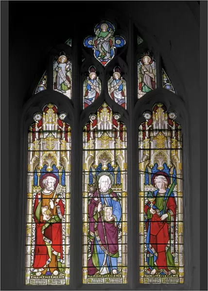 St. Peter, St. James the Great, and St. John the Evangelist, 1851 (stained glass)