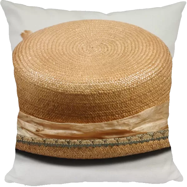 Boys Pork-pie Hat, 1865-69 (plaited natural straw, silk ribbon)