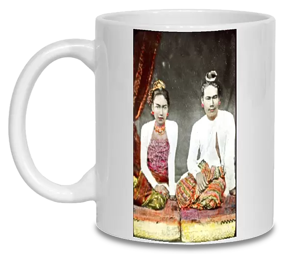 King Thebaw and Queen Supayalat of Burma, c. 1880s (photo)
