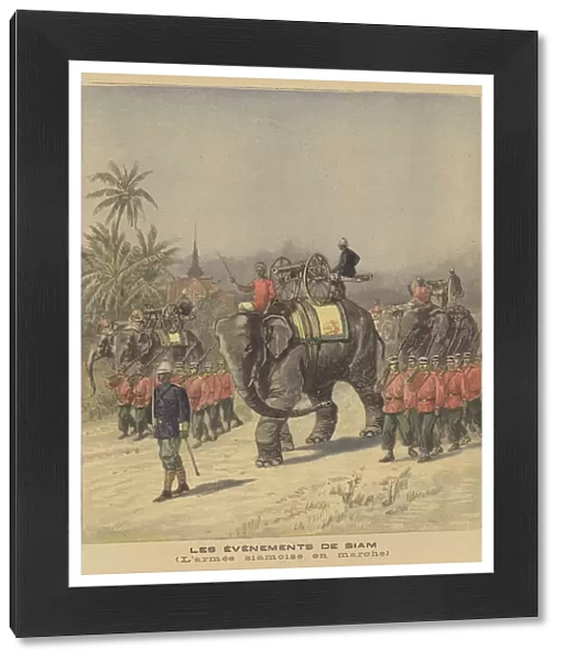 The Siamese Army on the march (colour litho)