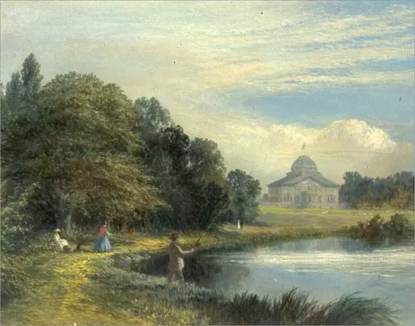 Nuthall Temple, Nottinghamshire, 1869 (oil on wood)