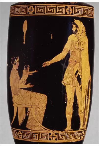 Attic red-figure lekythos depicting Herakles (ceramic) (detail of 100581)