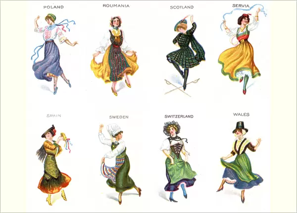 European Dancers, cigarette cards, 1915 (colour litho) (see also 473602)