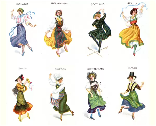 European Dancers, cigarette cards, 1915 (colour litho) (see also 473602)