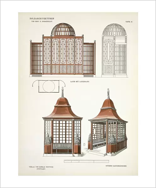 Architecture in Wood, c. 1900 (colour litho)
