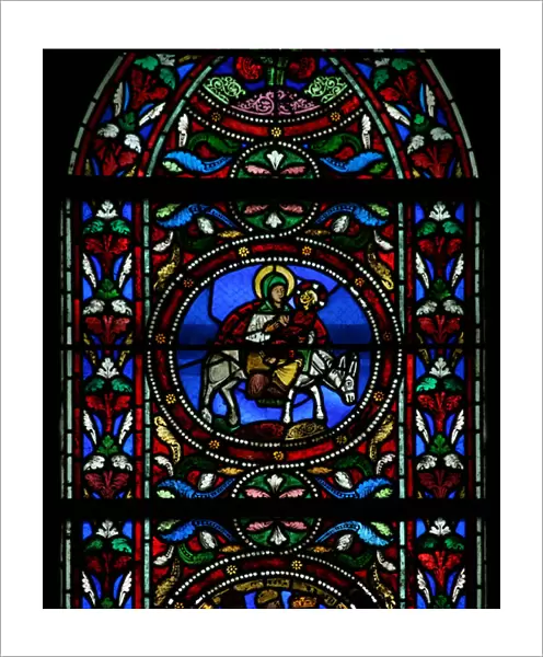 Window w13 depicting the Flight into Egypt (stained glass)
