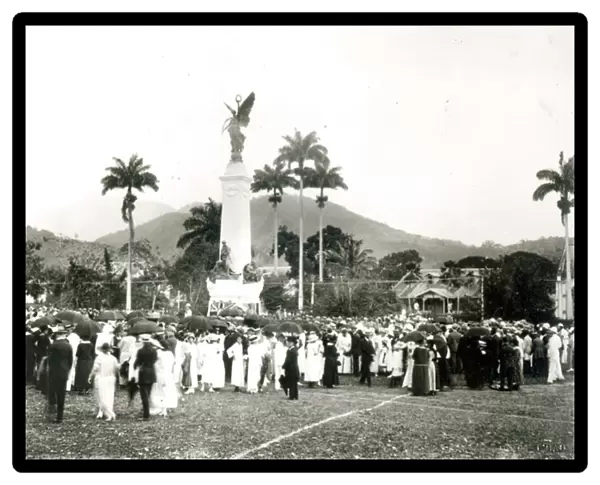 Unveiling of War Memorial, Port of Spain, Trinidad, 1920 (b  /  w photo)