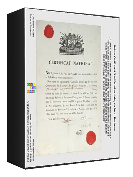 National Certificate of Good Behaviour during the French Revolution