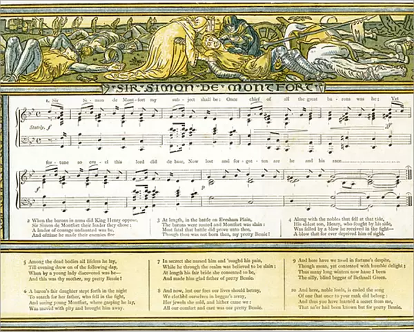 Sir Simon de Montfort, song illustration from Pan-Pipes
