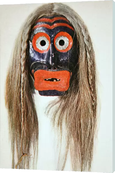 Iroquois Mask (wood & hair)