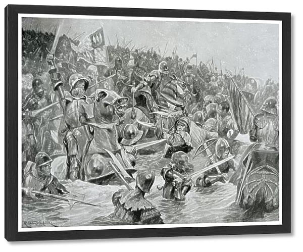 The Battle of Towton in 1461, illustration from Hutchinsons