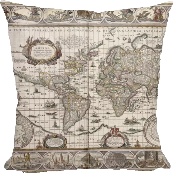 World Map, from Le Theatre du Monde or Nouvel Atlas