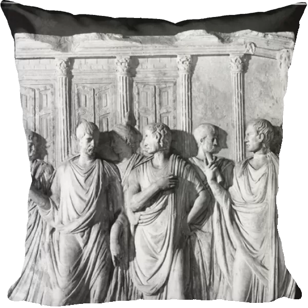 A group of senators outside the Temple of Jupiter (marble) (see 261376 amd 261377)