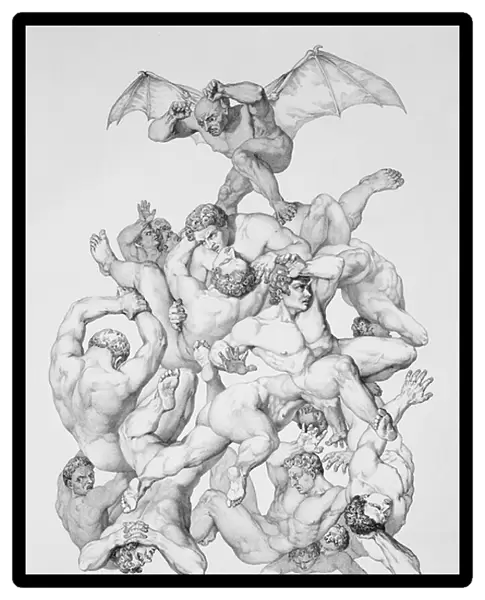 Beelzebub expels the Fallen Angels, illustration for an edition of Paradise Lost