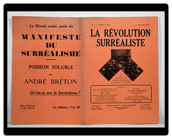 Cover of the first issue of La Revolution Surrealiste magazine