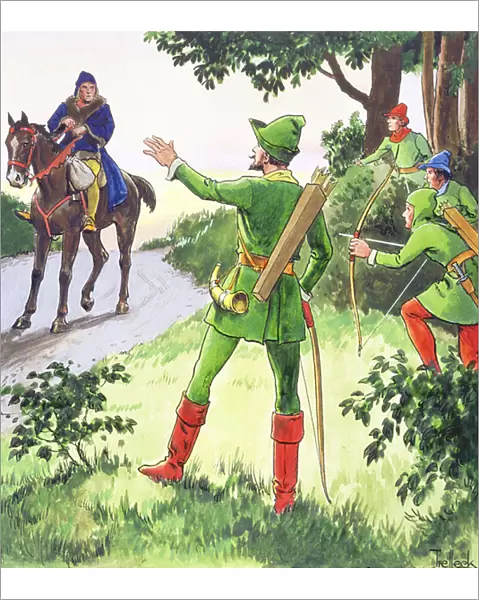Robin Hood, from Peeps into the Past, published c. 1900 (colour litho)