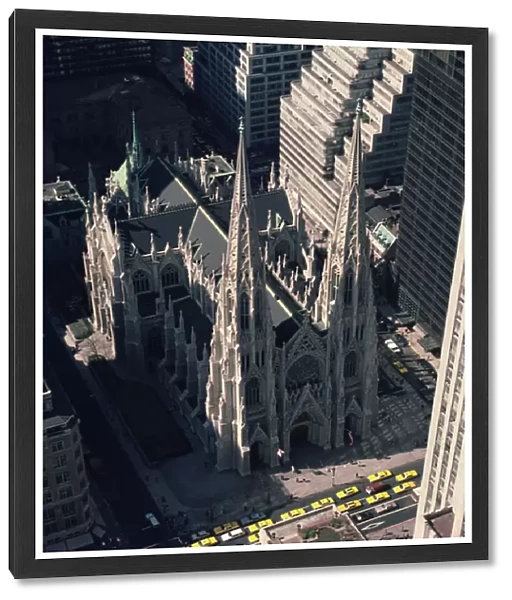 View of St. Patricks Cathedral from the Rockefeller Center (photo)