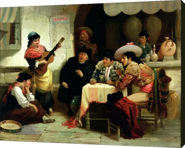 In A Spanish Tavern (oil on canvas)