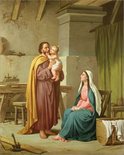 The Holy Family in St Josephs Workshop (oil on canvas)
