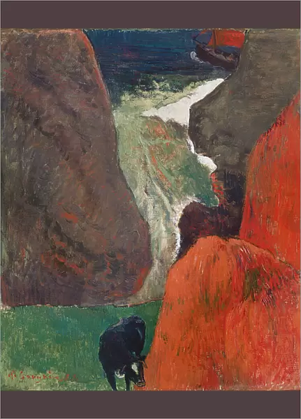 Seascape with Cow. At the Edge of the Cliff, 1888 (oil on canvas)
