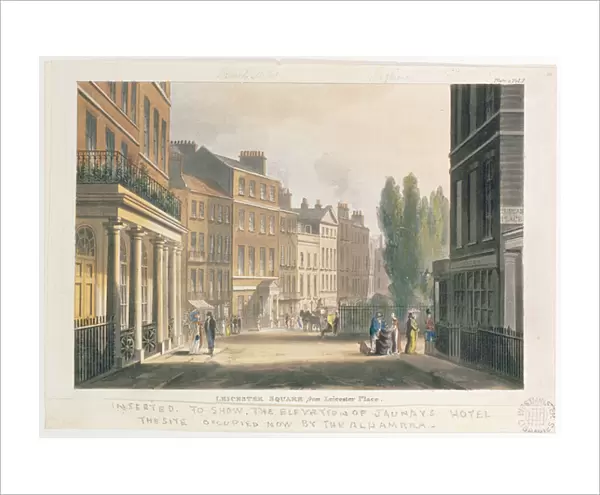 Leicester Square from Leicester Place, London, plate 2 from Volume 7 of Ackermann