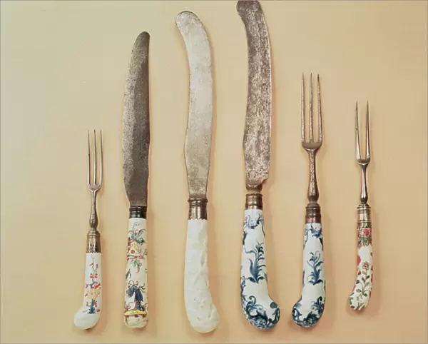 Porcelain knife and fork handles (ceramic)