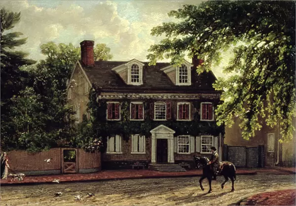 Washingtons Residence in Germantown, c. 1880 (oil on millboard)