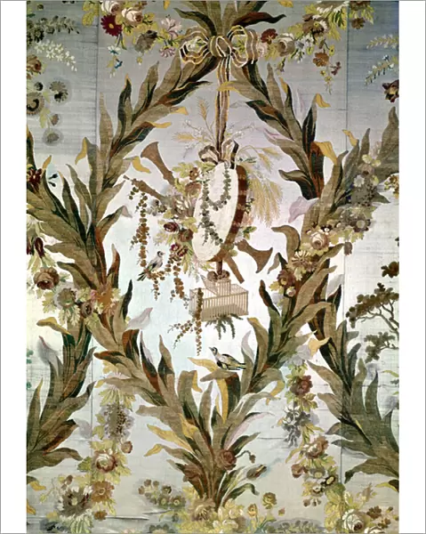 Mural silk of the Empress Bedroom, 1787 (silk) (detail)