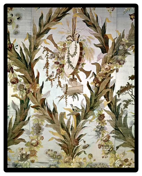 Mural silk of the Empress Bedroom, 1787 (silk) (detail)