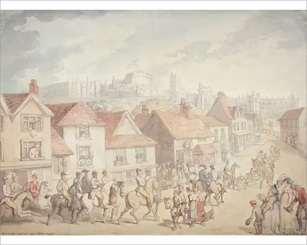 Windsor Castle from Eton Town, 1800 (w  /  c on paper)