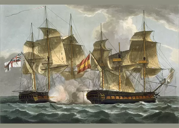 Capture of the Mahonesa, October 13th 1796, engraved by Thomas Sutherland for J