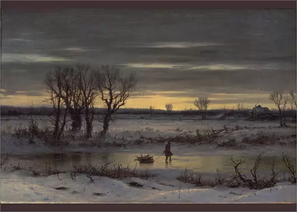 Winter Twilight Near Albany, 1858 (oil on linen)