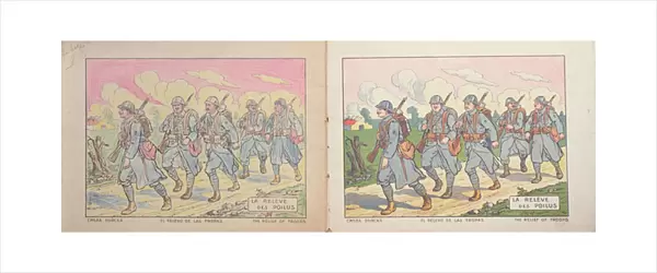 Colouring book for children, The Relief of Poilus, 1917 (colour litho)
