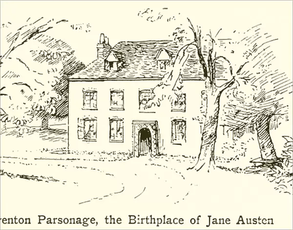 Steventon Parsonage, the Birthplace of Jane Austen (engraving)
