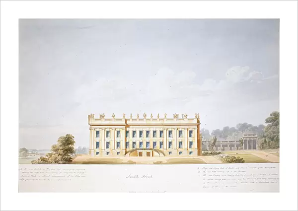 Design for the South Front, Chatsworth House (w  /  c on paper)