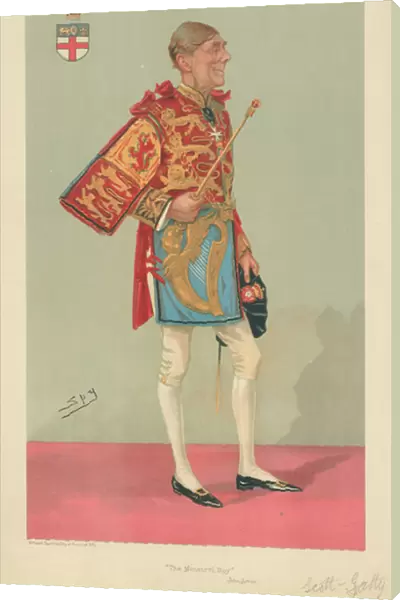 Sir Alfred Scott-Gatty, The Minstrel Boy, 1 December 1904, Vanity Fair cartoon (colour litho)