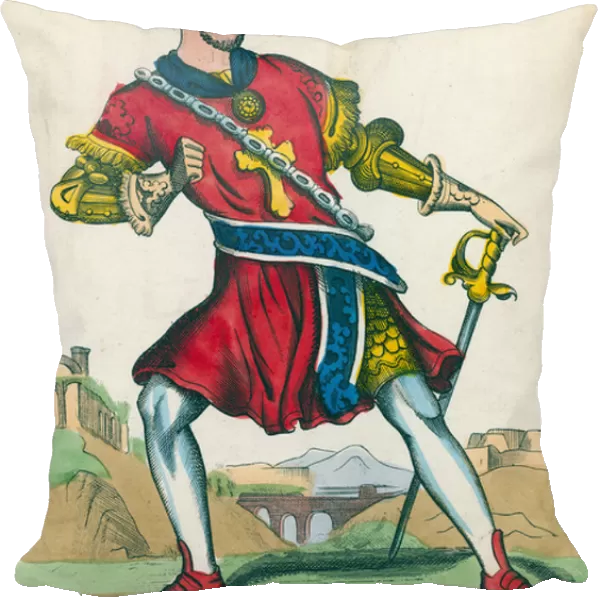 Manrico in Il Trovatore (coloured engraving)