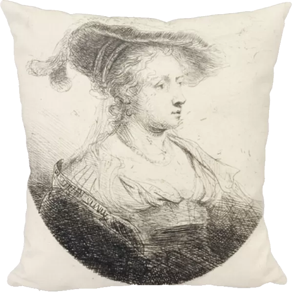 Young Lady with Plumed Hat, 1644 (etching)