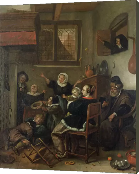 Interior scene, c. 1660-70 (oil on board)