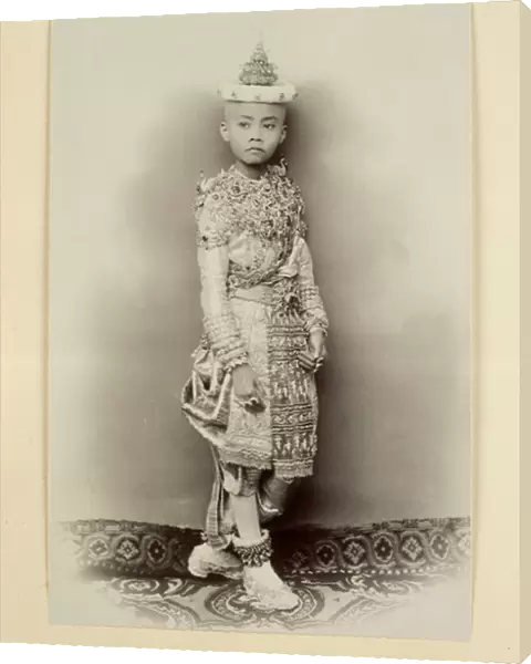 Siamese prince at the ceremony of cutting the topknot, 1890 (b  /  w photo)