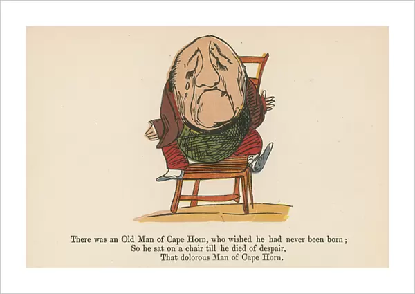 'There was an Old Man of Cape Horn, who wished he had never been born', from A Book of Nonsense, published by Frederick Warne and Co. London, c. 1875 (colour litho)